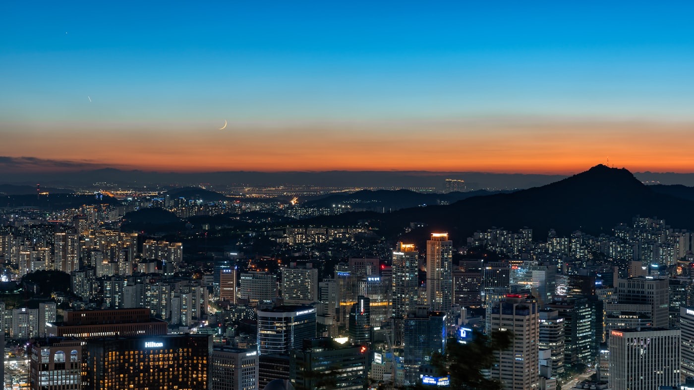 Seoul skyline at dusk
